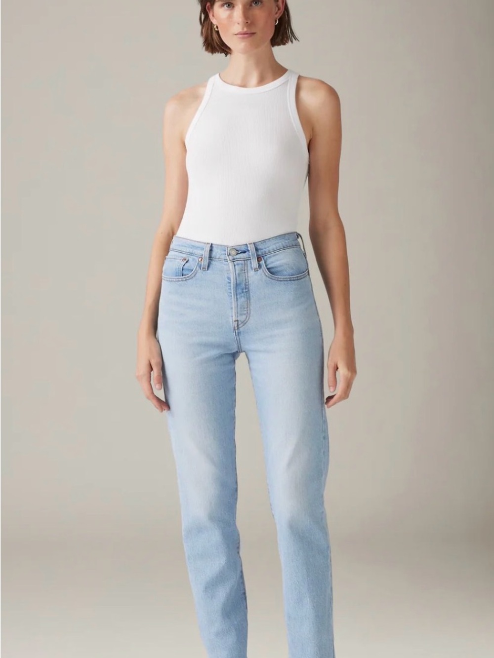 Levi Wedgie Straight Leg Jeans in Light Wash